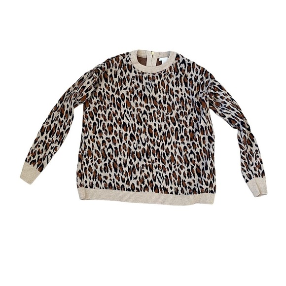H&M Women’s Small Cheetah Print Sweater With Zipper Detail - Picture 1 of 5